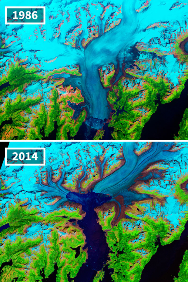 Alaska’s Columbia Glacier is melting away
