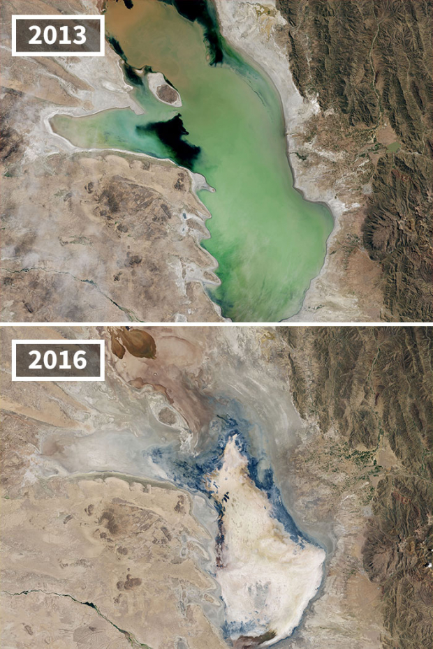 The horrible situation of Lake Poopo, Bolivia