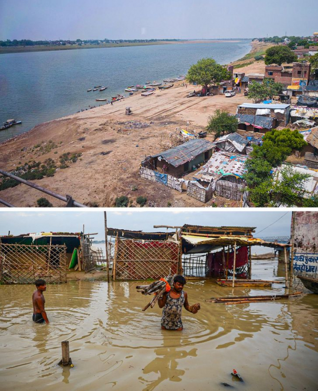 Yet another example of devastating comparison pictures from Allahabad, India