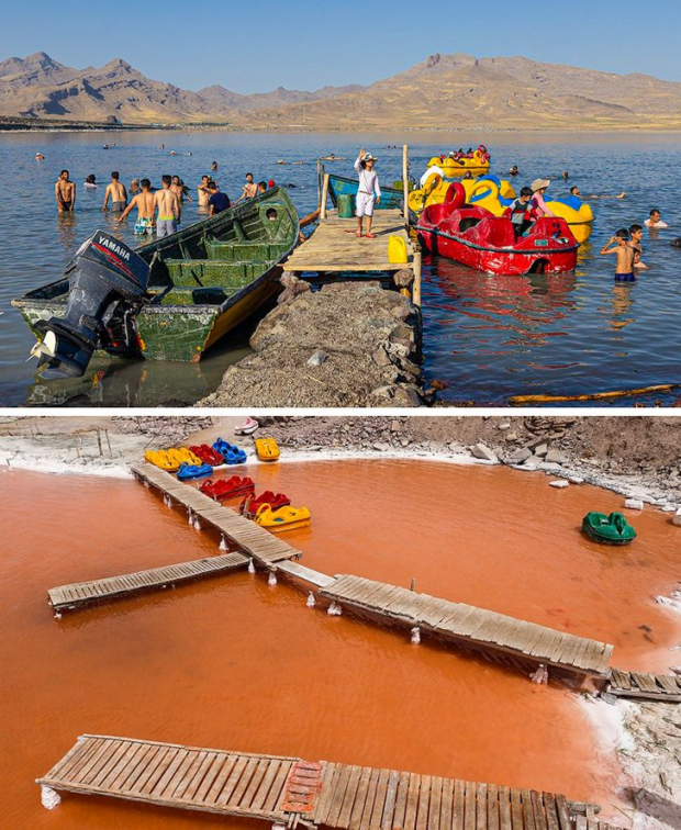 These shocking photos are from River Urmia, Iran