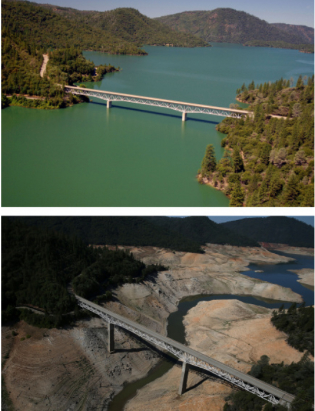 Look what happened to the gorgeous Lake Oroville!