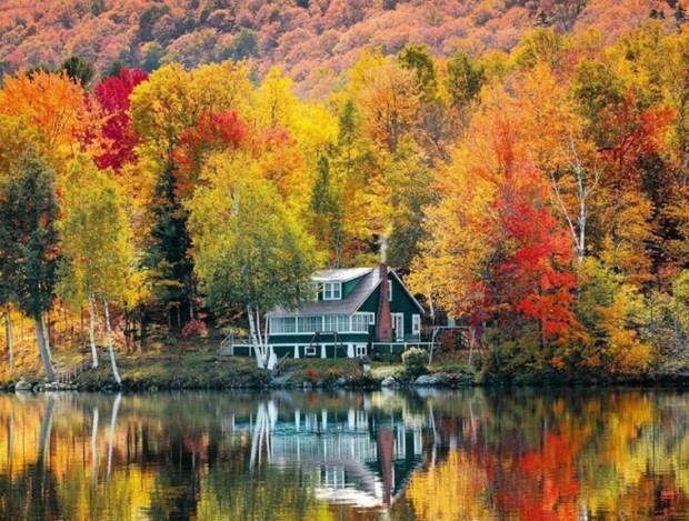 18. Reflections of fall in Vermont, US
